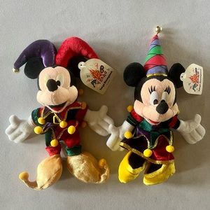 Collectible Mickey Minnie Jester Set Tokyo Disneyland 15 yr Anniversary 1998